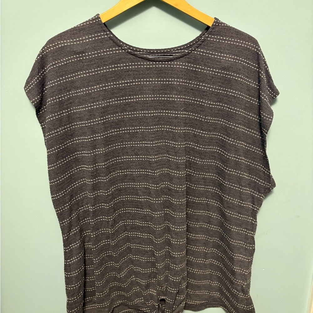 Lane Bryant Black and White Striped Blouse